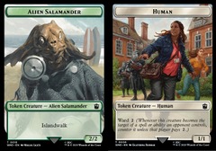 Alien Salamander (16) // Human (6) Token - Foil